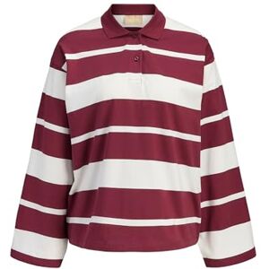 JACK & JONES Jxvilma Ls Stripe Polo JRS, Cabernet, L JACK & JONES Jxvilma Ls Stripe Polo JRS, Cabernet, L