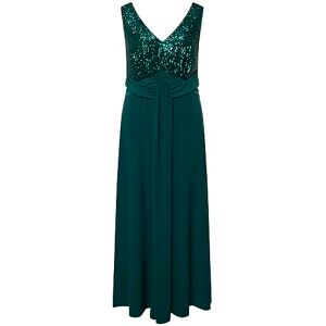 Ulla Popken Avondjurk voor dames, pailletten, V-hals, mouwloze jurk, blauw, 50-52 Ulla Popken Avondjurk voor dames, pailletten, V-hals, mouwloze jurk, blauw, 50-52