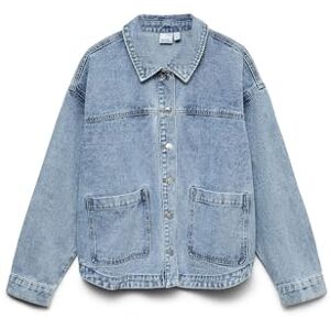 VERO MODA Dames Denim Hemdjasje met knoopsluiting en zakken, Colour:Light Blue, Size:XS VERO MODA Dames Denim Hemdjasje met knoopsluiting en zakken, Colour:Light Blue, Size:XS