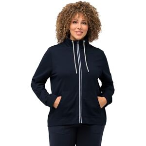 Ulla Popken Sweatjack voor dames, opstaande kraag, kangoeroezakken, sweatshirt, marineblauw, 42-44 Ulla Popken Sweatjack voor dames, opstaande kraag, kangoeroezakken, sweatshirt, marineblauw, 42-44