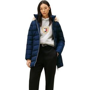 Tommy Hilfiger Dames MW DOWN SLIM JAS MET FUR WW0WW47540 Puffer Coat, Blauw, XXS, Blauw (Donker Nacht Marine), XXS Tommy Hilfiger Dames MW DOWN SLIM JAS MET FUR WW0WW47540 Puffer Coat, Blauw, XXS, Blauw (Donker Nacht Marine), XXS