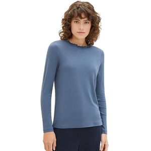 TOM TAILOR T-shirt met lange mouwen voor dames, 10904 Stormy Sea Blue, XL TOM TAILOR T-shirt met lange mouwen voor dames, 10904 Stormy Sea Blue, XL