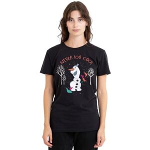 Disney mandarin creative ltd Frozen Olaf Never Too Cool dames T-shirt, zwart, XX-Large, Zwart, XXL Disney mandarin creative ltd Frozen Olaf Never Too Cool dames T-shirt, zwart, XX-Large, Zwart, XXL