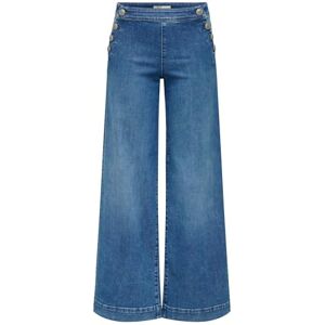 ONLY Dames Vrouwelijke Brede Pijpen Hoge Taille Brede Been Uitgesneden Jeans Onlmadison Hw Button Wide DNM Gen769Noos, blauw (medium blue denim), 29W / 30L ONLY Dames Vrouwelijke Brede Pijpen Hoge Taille Brede Been Uitgesneden Jeans Onlmadison Hw Button Wide DNM Gen769Noos, blauw (medium blue denim), 29W / 30L