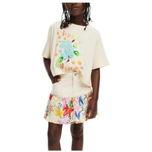 Desigual TS_Stars T-shirt voor meisjes, Wit, 8 Jaren Desigual TS_Stars T-shirt voor meisjes, Wit, 8 Jaren