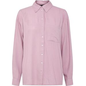 PIECES Pcpia Ls Loose Shirt Pwp Mm Noos, Dawn Pink, S PIECES Pcpia Ls Loose Shirt Pwp Mm Noos, Dawn Pink, S