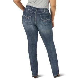 Wrangler Dames Plus Mid Rise Straight Jean blauw M Wrangler Dames Plus Mid Rise Straight Jean blauw M