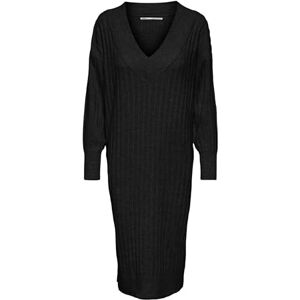 ONLY Dames Onlnew Tessa L/S midi V-hals KNT lange jurk, zwart, 36 EU/M ONLY Dames Onlnew Tessa L/S midi V-hals KNT lange jurk, zwart, 36 EU/M
