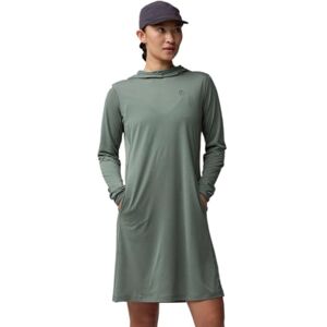 Fjällräven FJALLRAVEN 14300012-614 Abisko Sun-Hoodie Dress W Longshirt Dames Patina Green Maat XL Fjällräven FJALLRAVEN 14300012-614 Abisko Sun-Hoodie Dress W Longshirt Dames Patina Green Maat XL