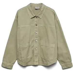 VERO MODA Dames Denim Hemdjasje met knoopsluiting en zakken, Colour:Green, Size:XL VERO MODA Dames Denim Hemdjasje met knoopsluiting en zakken, Colour:Green, Size:XL