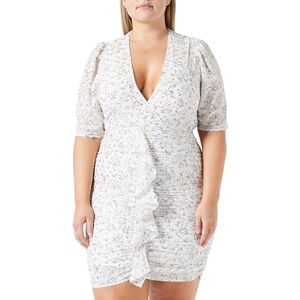 paino Dames gedrapeerde jurk 19226412-PA01, wolwit meerkleurig, XL, wolwit, meerkleurig, XL paino Dames gedrapeerde jurk 19226412-PA01, wolwit meerkleurig, XL, wolwit, meerkleurig, XL
