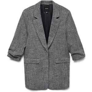 VERO MODA VMFRIDA 3/4 Regular Blazer NOOS, Zwart/Detail: zout en peper, 38 VERO MODA VMFRIDA 3/4 Regular Blazer NOOS, Zwart/Detail: zout en peper, 38