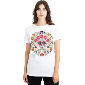 Disney Coco Day of the Dead Patch met Miguel, Ernesto, Hector dames T-shirt, wit, klein, Wit, S Disney Coco Day of the Dead Patch met Miguel, Ernesto, Hector dames T-shirt, wit, klein, Wit, S