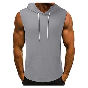 Generic Double Breasted Sweater Men Fashion Men's Summer Slim Casual Fit Pockets Sleeveless Tank Tops Blouse Xy37 Travel Jacket Hoodie (Grey, L)