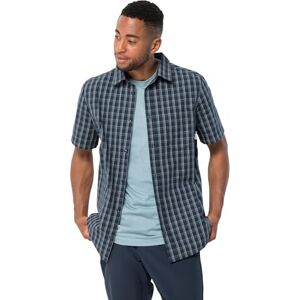Jack Wolfskin Heren Hot Springs M shirt met korte mouwen, nachtblauwe ruiten, M, Nacht blauwe cheques., M Jack Wolfskin Heren Hot Springs M shirt met korte mouwen, nachtblauwe ruiten, M, Nacht blauwe cheques., M