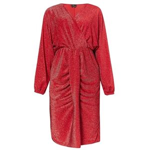 IMANE Avondjurk voor dames met glanzende garen, rood, XS IMANE Avondjurk voor dames met glanzende garen, rood, XS
