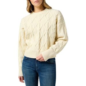 Wrangler Cable Knit Sweater Pullover voor dames, Worn White, XL Wrangler Cable Knit Sweater Pullover voor dames, Worn White, XL