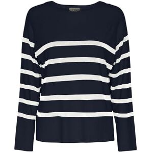 PIECES Pcsia Ls Knit Noos Bc Pullover voor dames, Sky Captain/Stripes: wit, S PIECES Pcsia Ls Knit Noos Bc Pullover voor dames, Sky Captain/Stripes: wit, S