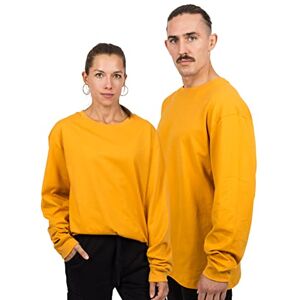 Blackskies Oversized basic T-shirt met lange mouwen, streetwear, luxe trui met lange mouwen, voor heren en dames, mosterd, M Blackskies Oversized basic T-shirt met lange mouwen, streetwear, luxe trui met lange mouwen, voor heren en dames, mosterd, M