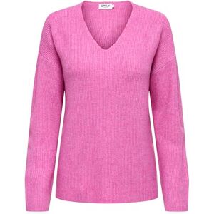 ONLY Onlcamilla V-hals L/S Pullover KNT Noos, super roze, L ONLY Onlcamilla V-hals L/S Pullover KNT Noos, super roze, L