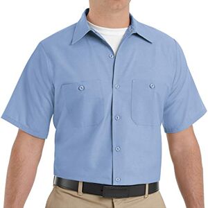 Red Kap Men's Standard Industrial Work Shirt, Regular Fit, Short Sleeve, Light Blue, X-Large Red Kap Men's Standard Industrial Work Shirt, Regular Fit, Short Sleeve, Light Blue, X-Large