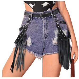 XZQTIVE Punk Taille Kettingriem, Mode Gothic Rock Skinny Lederen Riem Hart Vrouwen Steampunk Lichaam Kettingen Accessoires voor Jurk Rok Zwart, C-Zwart, Passform Taille bis zu 94cm