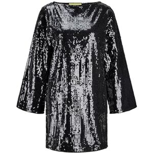 JACK & JONES Jxizzy Sequin Ls Dress WVN, zwart, XL JACK & JONES Jxizzy Sequin Ls Dress WVN, zwart, XL