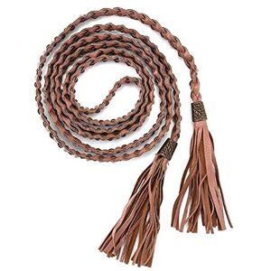 LUMoony Tailleriem damesjurk riem 200 cm lang kwastje jurk riem gevlochten riem franjes kettingriem touwriem vintage mode jurk riem heupriem gesp dames decoratief