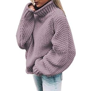 Nidddiv Dames lange mouwen casual trui tops hoge hals effen kleur lange mouwen gebreide truien kabel geribbeld gebreide kleding baggy dames truien dikke thermische winter blouse warm houden outdoor jassen,