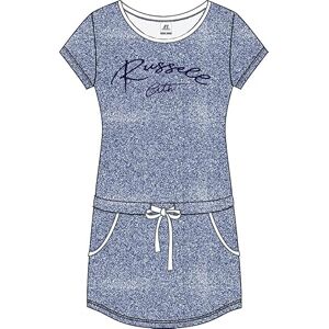 Russell Athletic DM-bedrukte jurk voor dames, Bleached Denim Marl, S Russell Athletic DM-bedrukte jurk voor dames, Bleached Denim Marl, S