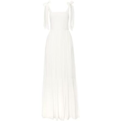 Swing Fashion Witte lange maxi-jurk Dreamy met strikken aan de bandjes, maat XS/S, wit, S Swing Fashion Witte lange maxi-jurk Dreamy met strikken aan de bandjes, maat XS/S, wit, S