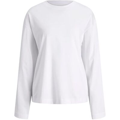 JACK & JONES Jxandrea Loose Ls Tee JRS, wit (bright white), S JACK & JONES Jxandrea Loose Ls Tee JRS, wit (bright white), S