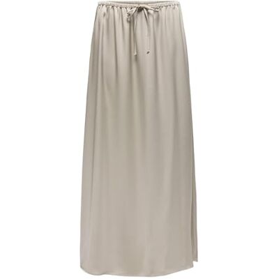 ONLY Dames Onlnema Mw Satin Maxi Rok WVN, Zilvervoering., L ONLY Dames Onlnema Mw Satin Maxi Rok WVN, Zilvervoering., L