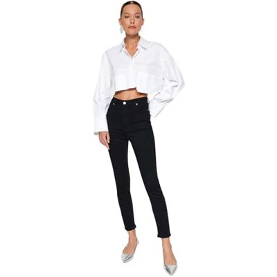 Trendyol Black High Waist Jegging Jeans TWOAW24JE00264, zwart, 32, zwart, 32 Trendyol Black High Waist Jegging Jeans TWOAW24JE00264, zwart, 32, zwart, 32