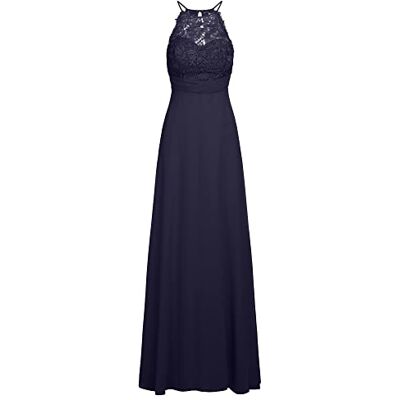 APART Fashion ApartFashion Avondjurk voor dames van chiffon en kant, speciale gelegenheidsjurk, donkerblauw, regular APART Fashion ApartFashion Avondjurk voor dames van chiffon en kant, speciale gelegenheidsjurk, donkerblauw, regular
