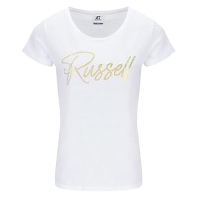 Russell Athletic Matida-S/S Crewneck T-shirt met korte mouwen, Wit, S Russell Athletic Matida-S/S Crewneck T-shirt met korte mouwen, Wit, S