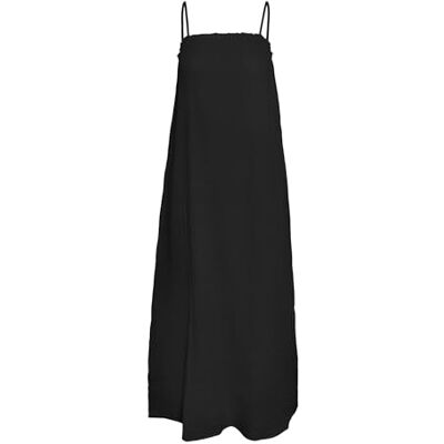 VERO MODA Dames Vmnatali Singlet Dress WVN Ga SPE lange jurk, zwart, L VERO MODA Dames Vmnatali Singlet Dress WVN Ga SPE lange jurk, zwart, L