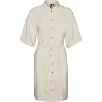 VERO MODA Dames VMQUEENY S/S Short Shirt Dress WVN GA Jurk, Berkench, M, berk, M VERO MODA Dames VMQUEENY S/S Short Shirt Dress WVN GA Jurk, Berkench, M, berk, M
