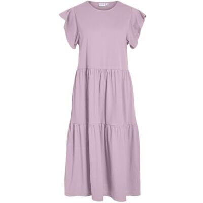 VILA Visummer S/S Midi Dress Noos, Winsome Orchid, XS VILA Visummer S/S Midi Dress Noos, Winsome Orchid, XS