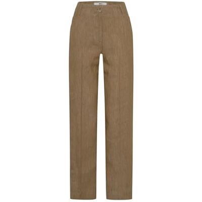 Brax Farina linnen damesbroek met casual silhouet, vrijetijdsbroek, zand, 34W / 30L Brax Farina linnen damesbroek met casual silhouet, vrijetijdsbroek, zand, 34W / 30L