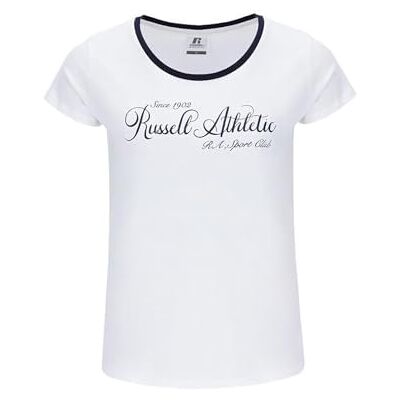 Russell Athletic Blossom-S/S Crewneck T-shirt met korte mouwen, Wit, S Russell Athletic Blossom-S/S Crewneck T-shirt met korte mouwen, Wit, S