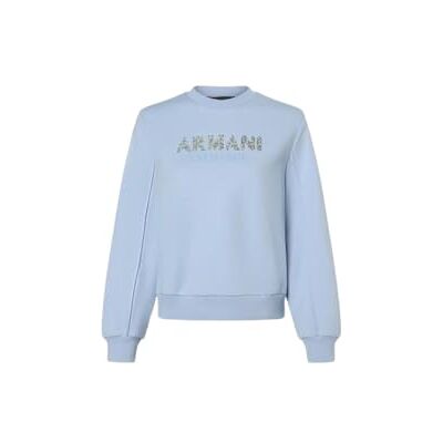 Giorgio Armani Women's Rhinestone Logo Crewneck Pullover Sweatshirt Blue River, S, Blue River., M Giorgio Armani Women's Rhinestone Logo Crewneck Pullover Sweatshirt Blue River, S, Blue River., M
