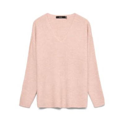 VERO MODA Vmcrewlefile Ls V-hals Blouse Noos dames Gebreide trui,Sepia Rose/Detail: melange,M VERO MODA Vmcrewlefile Ls V-hals Blouse Noos dames Gebreide trui,Sepia Rose/Detail: melange,M