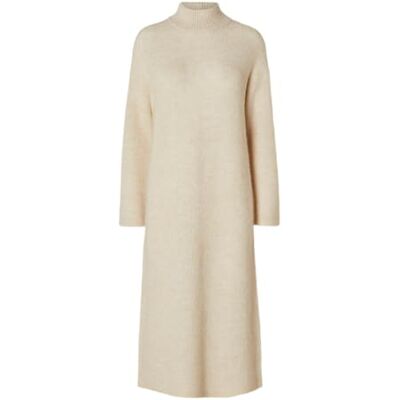 SELECTED FEMME Gebreide maxi-jurk voor dames, beige, XL SELECTED FEMME Gebreide maxi-jurk voor dames, beige, XL
