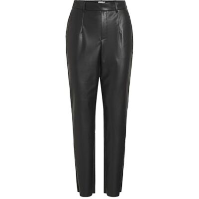 VILA VIDAGMAR VARONE HW COATED PANT-NOOS, zwart, 34 VILA VIDAGMAR VARONE HW COATED PANT-NOOS, zwart, 34