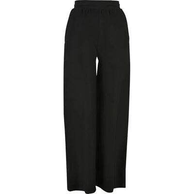 Urban Classics damesbroek Straight geribbelde badstof broek voor dames, Zwart, L Urban Classics damesbroek Straight geribbelde badstof broek voor dames, Zwart, L