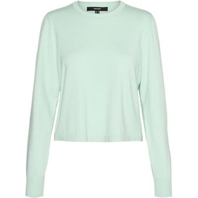 VERO MODA VMSILJE LS O-Neck Short Pullover GA NOOS, Birds Egg Green, XS VERO MODA VMSILJE LS O-Neck Short Pullover GA NOOS, Birds Egg Green, XS
