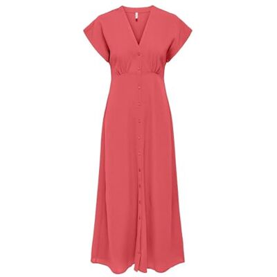 ONLY Onlnova Life Mollie Long Dress Solid PTM, roze of sharon, S ONLY Onlnova Life Mollie Long Dress Solid PTM, roze of sharon, S