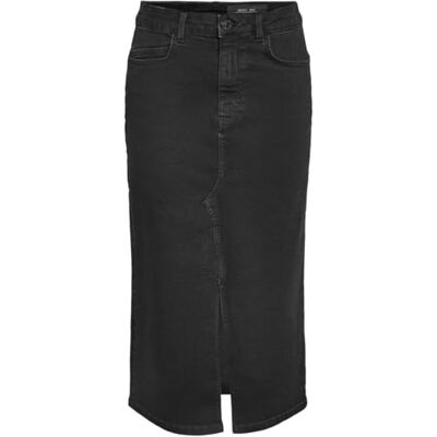 NOISY MAY NMKath NW Slit Midi Skirt VI478BL NOOS Medium-lengte rok zwart Street wear NOISY MAY NMKath NW Slit Midi Skirt VI478BL NOOS Medium-lengte rok zwart Street wear