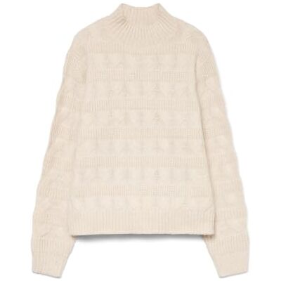 VERO MODA Vmvirgo Ls Highneck Pullover Bf, berk, M VERO MODA Vmvirgo Ls Highneck Pullover Bf, berk, M